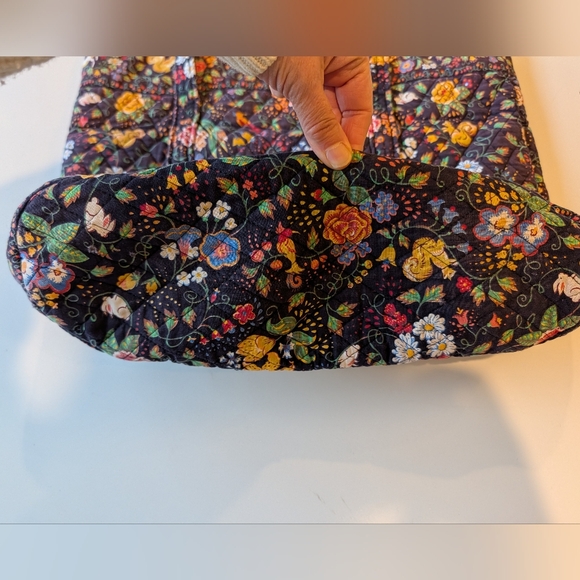 Vera Bradley Tavern On The Green Vintage 90s Cotton Quilted Tote - Picture 10 of 13